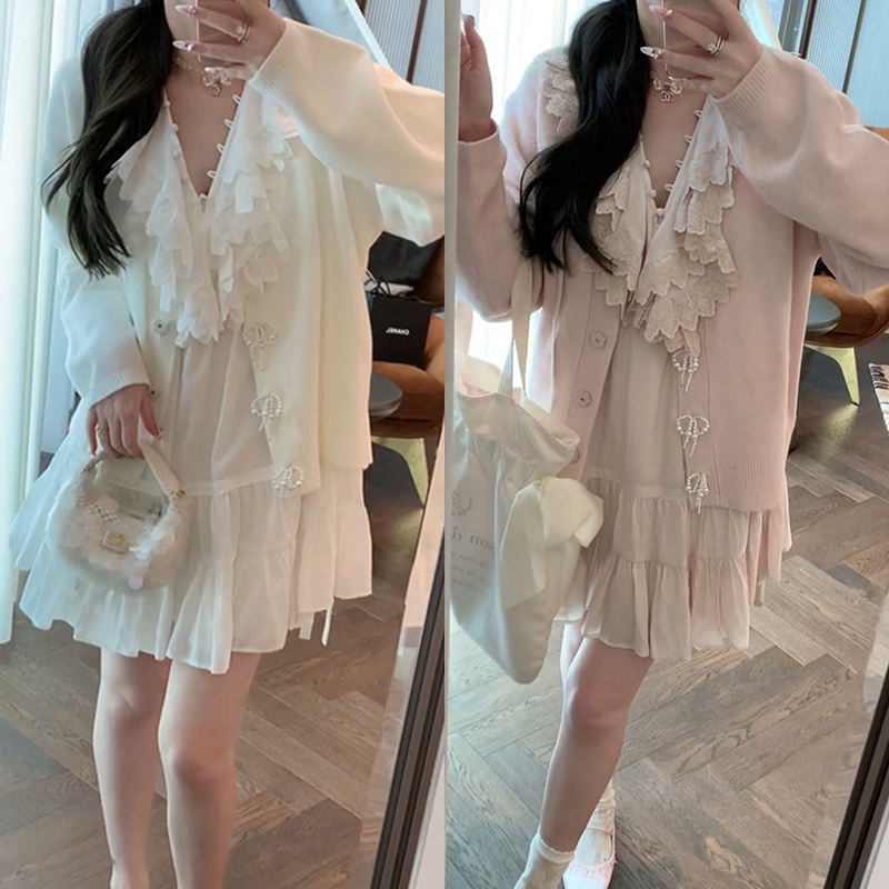 【mimius】U 日系甜美连衣裙（含吊带裙）+开衫 WG02016