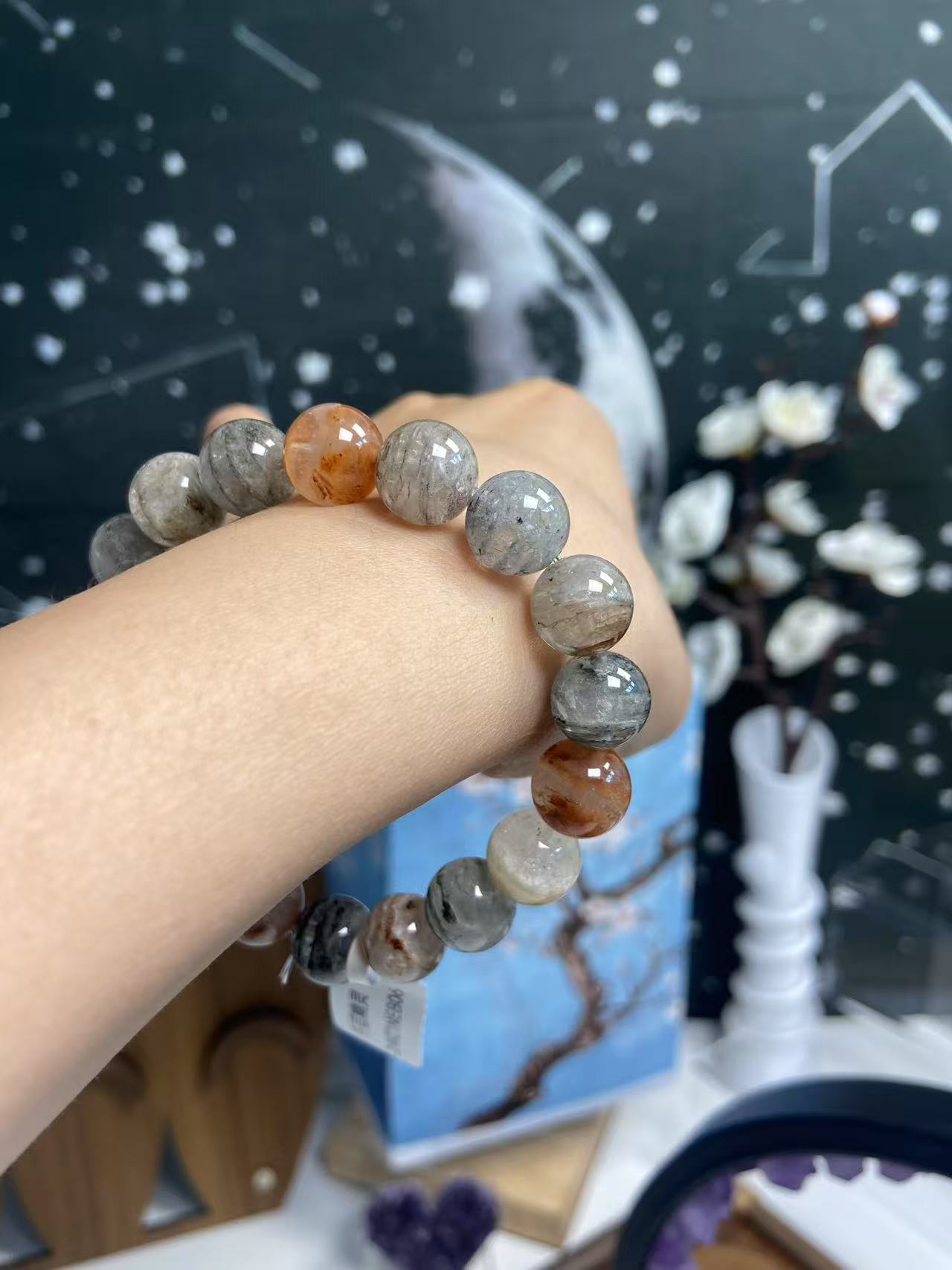 高品质天然千层幽灵手链PL280