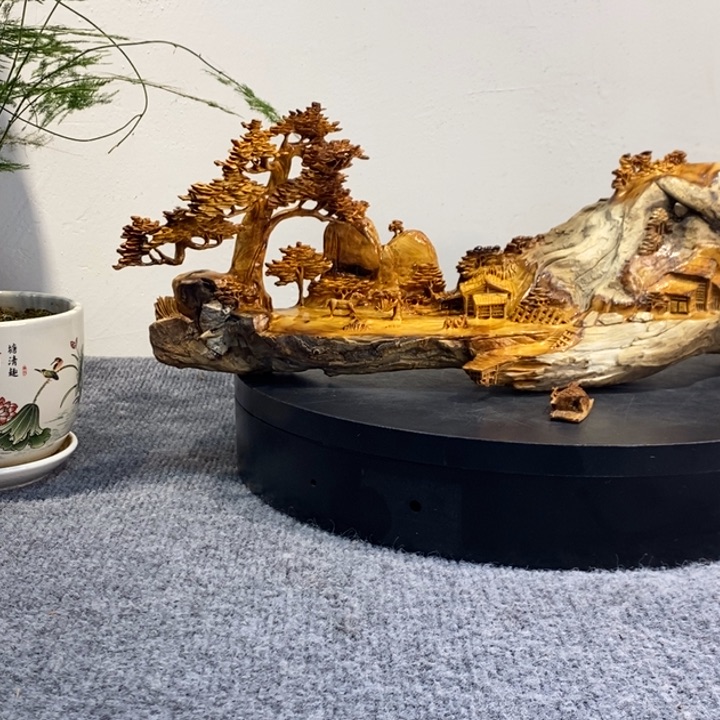 柏木半*心工艺品摆件