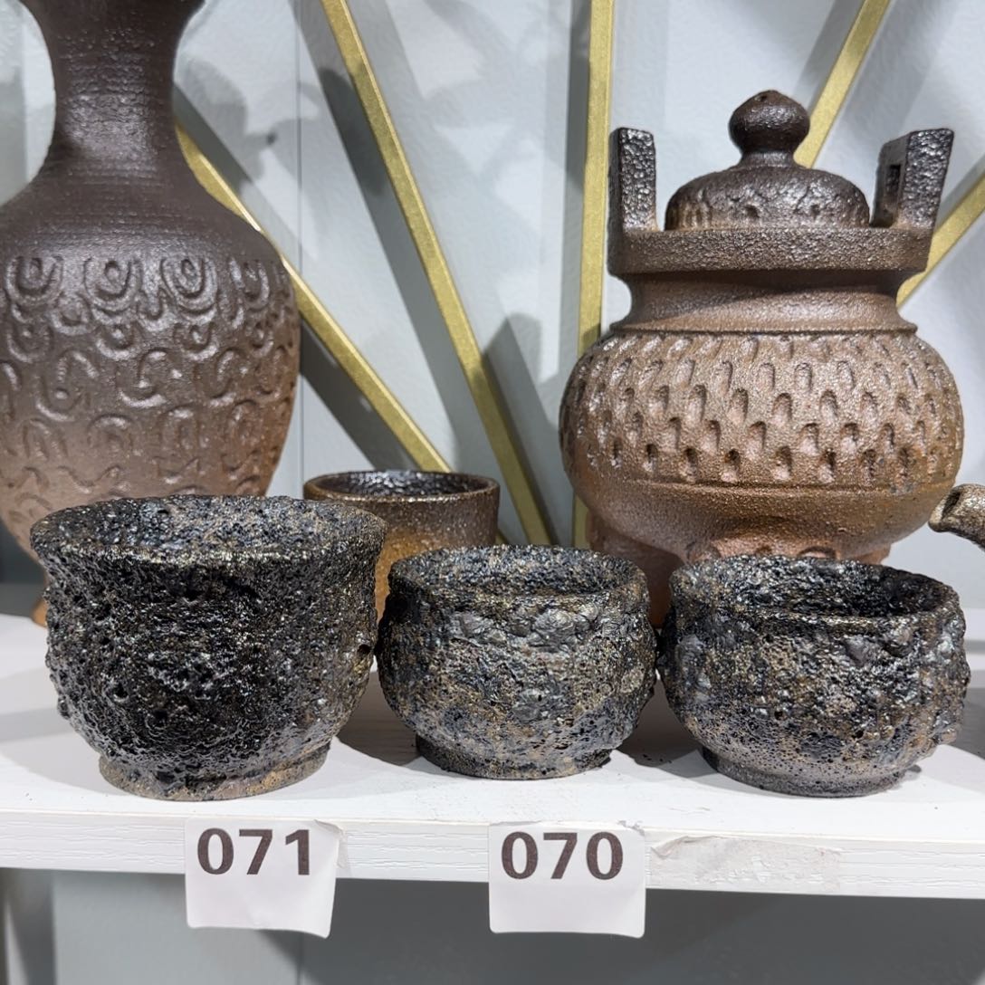 幸****样精品杯子3只全手工无釉无涂层