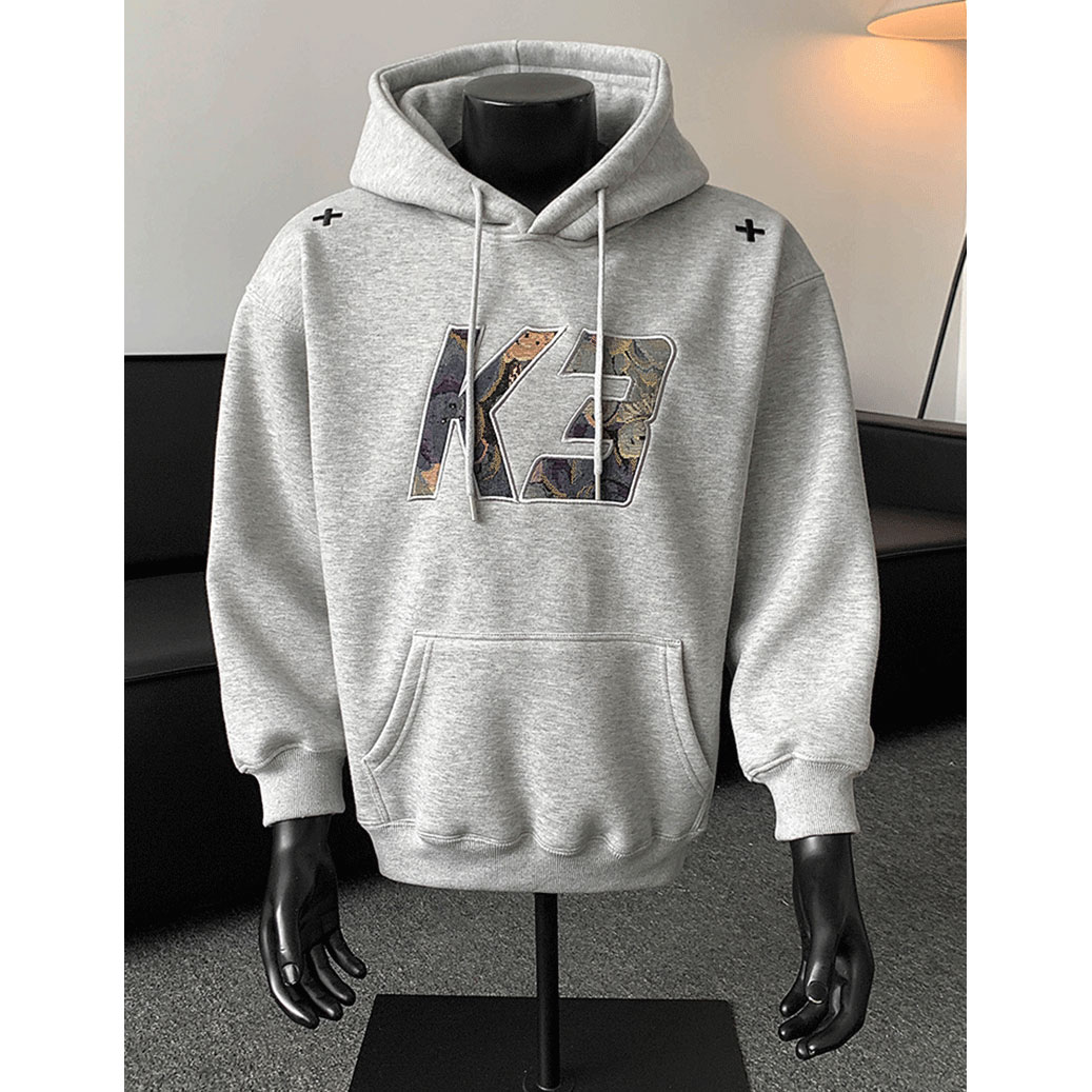 美式重磅连帽卫衣男女潮流潮牌秋季宽松情侣百搭刺绣印花上衣潮