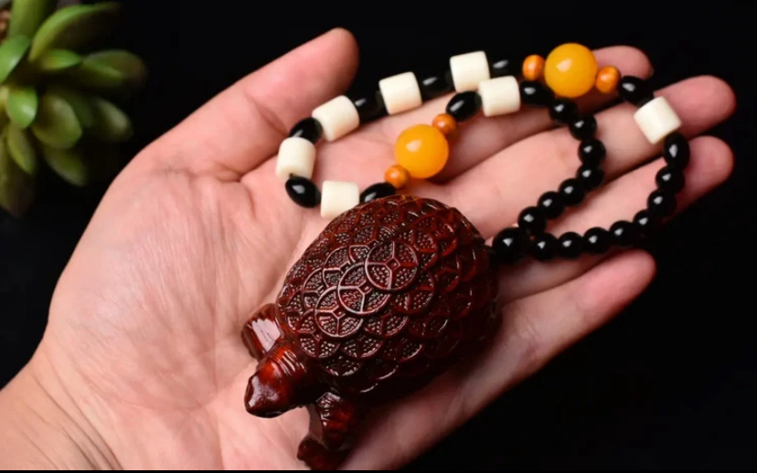 可爱金钱龟手把件赞比亚小叶紫檀雕刻招财工艺品