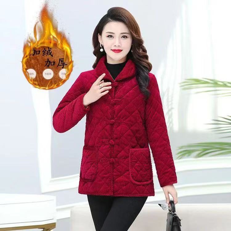 冬季必备中老年女装中老年棉服休闲风常规款冬装厚款大码长款