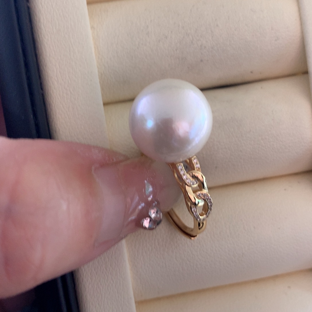 淡水珍珠戒指银S925镶嵌