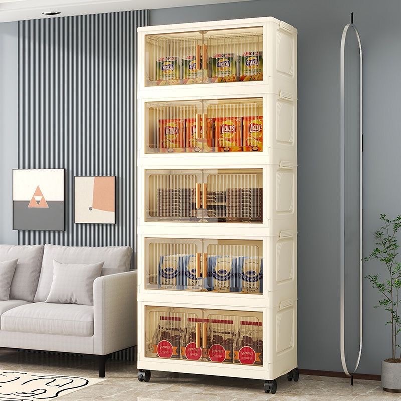 北欧风折叠式收纳柜家用客厅宝宝玩具储物柜卧室床头柜儿童衣柜