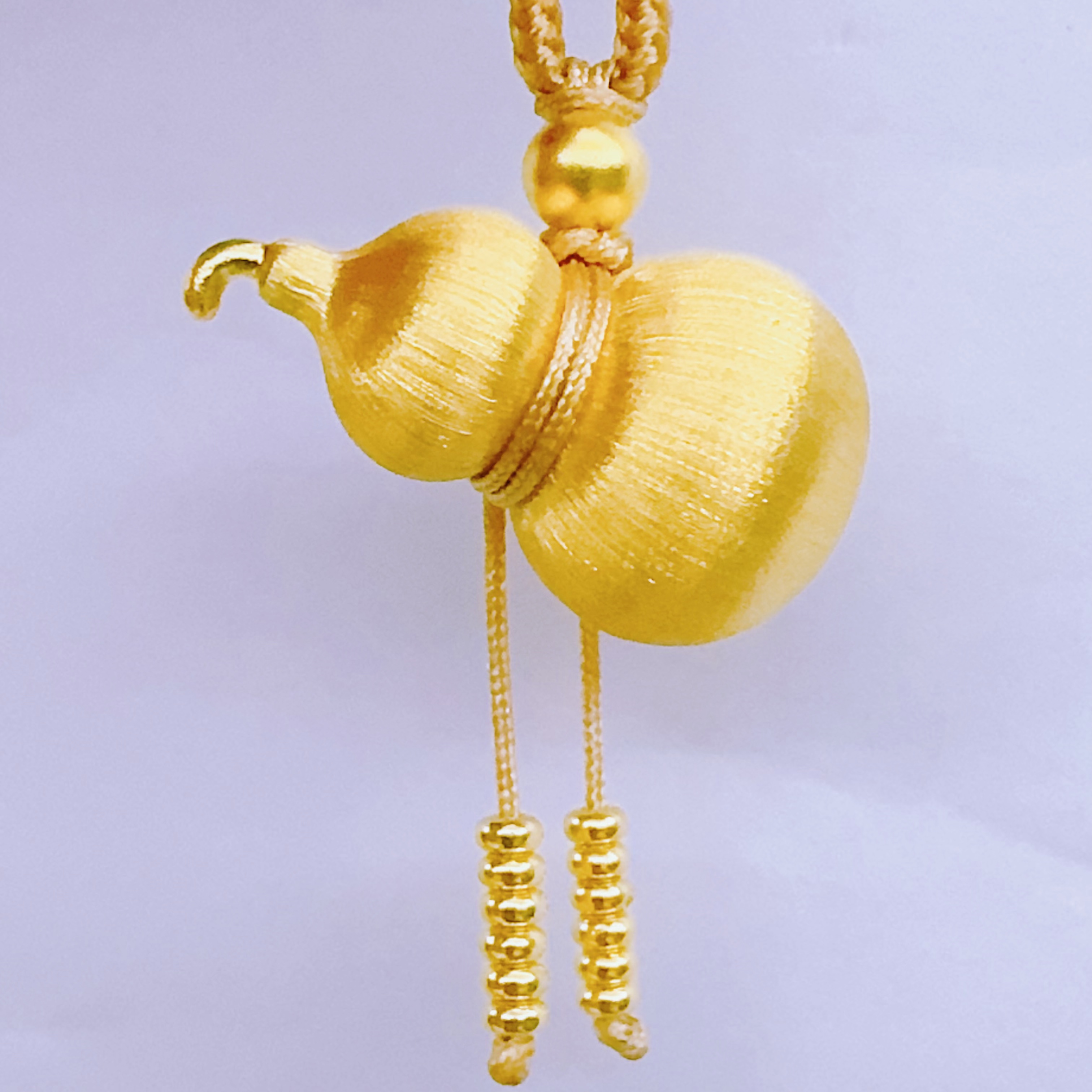 水贝手工拉丝流苏招财葫芦足金吊坠【不支持7天无理由退换货】
