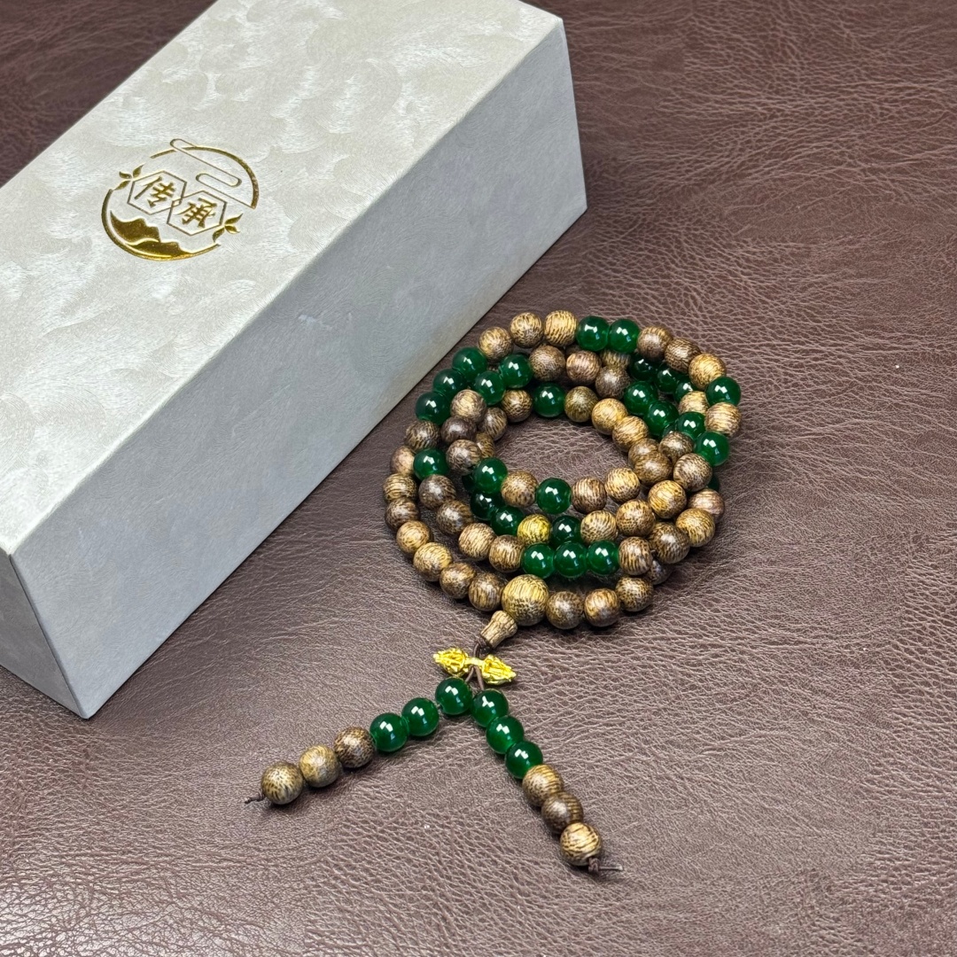 增香沉香木SZH0972沉香木多圈设计款双圈精美手串礼盒装