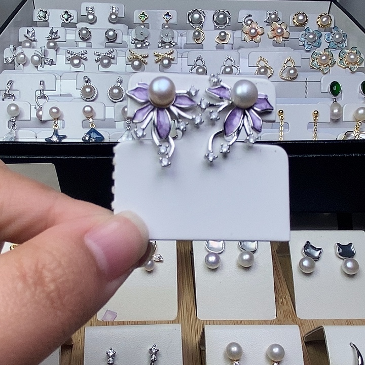 淡水珍珠耳饰银S925镶嵌