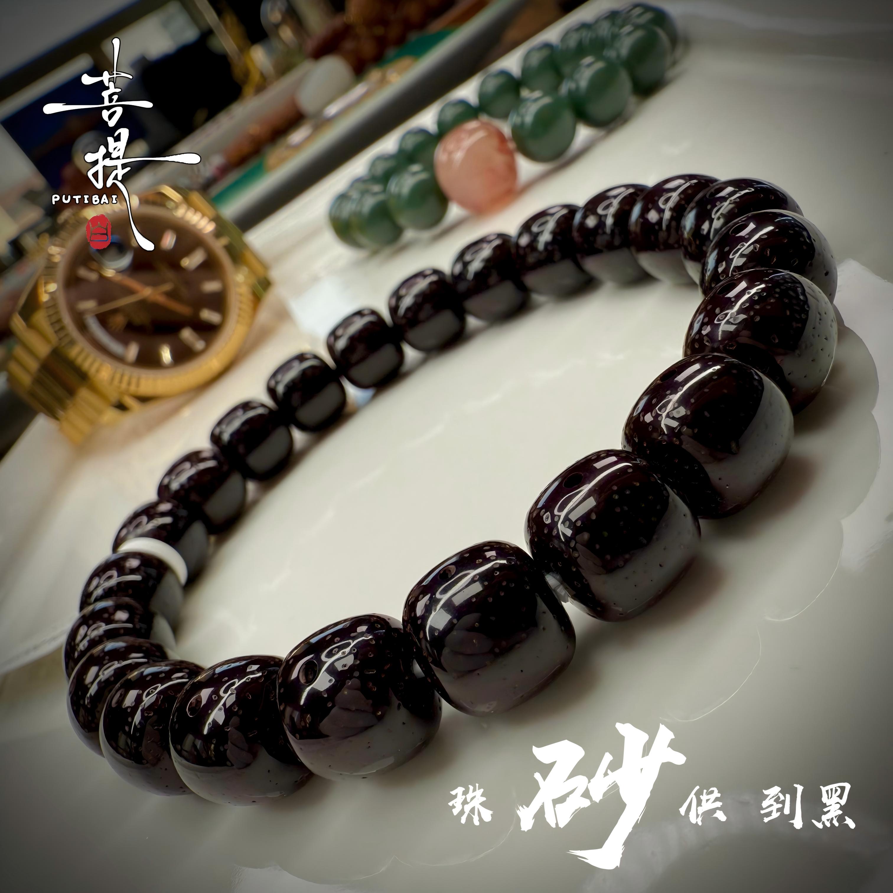 菩提白 古法朱供毕业大尺寸星月菩提男女绕指揉叠戴老型手串单圈