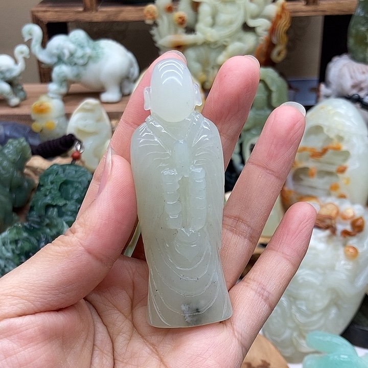 岫玉手把件未镶嵌