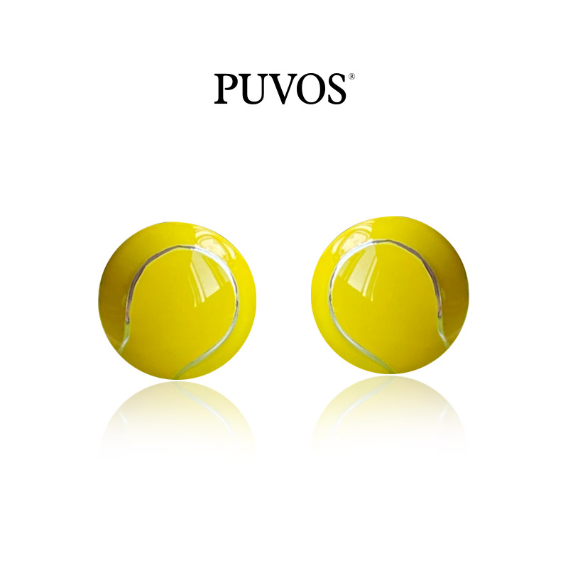 铜合金珐琅耳饰 极简个性网球气质设计感运动高级感网球耳钉