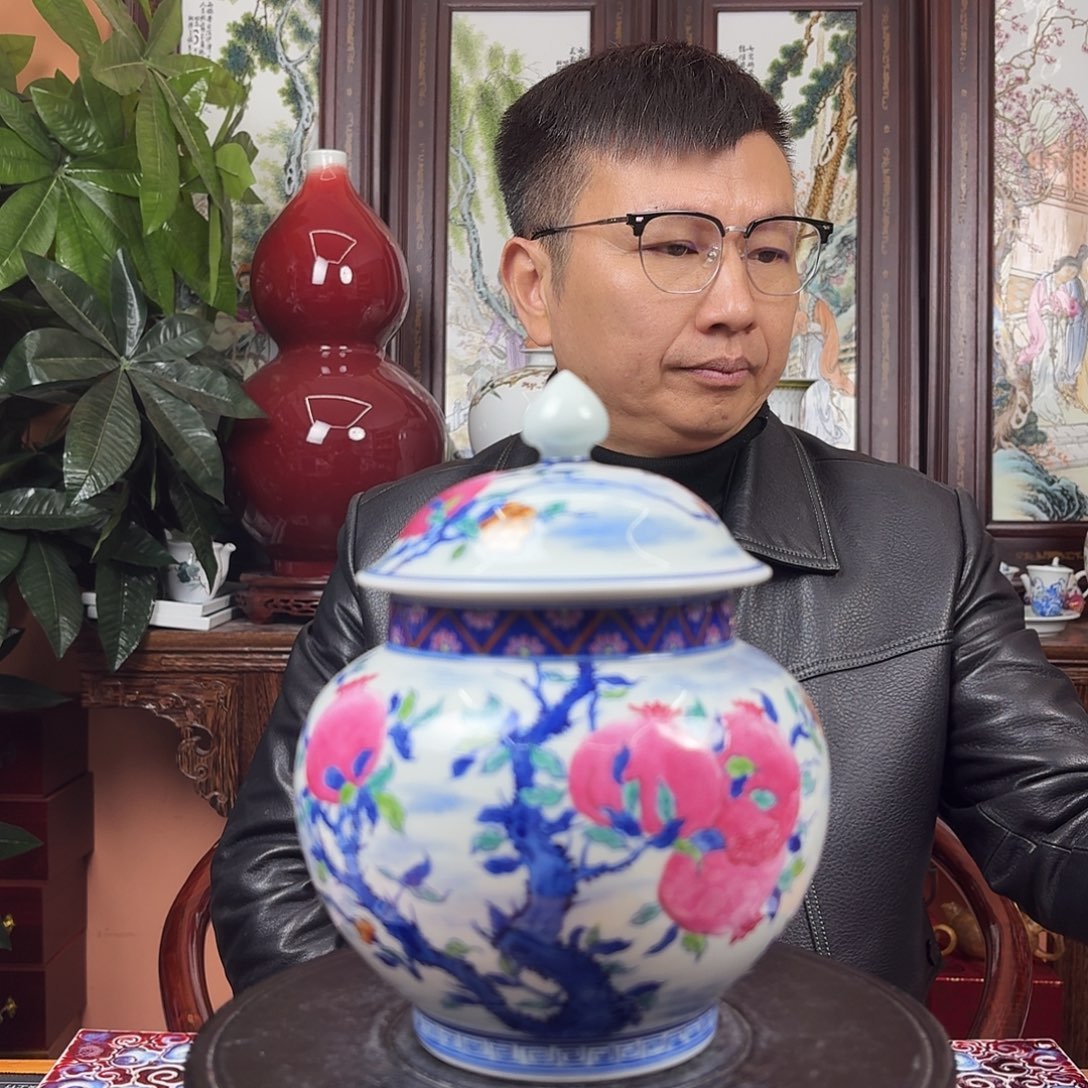 摆件陶景德镇陶瓷手工罐子