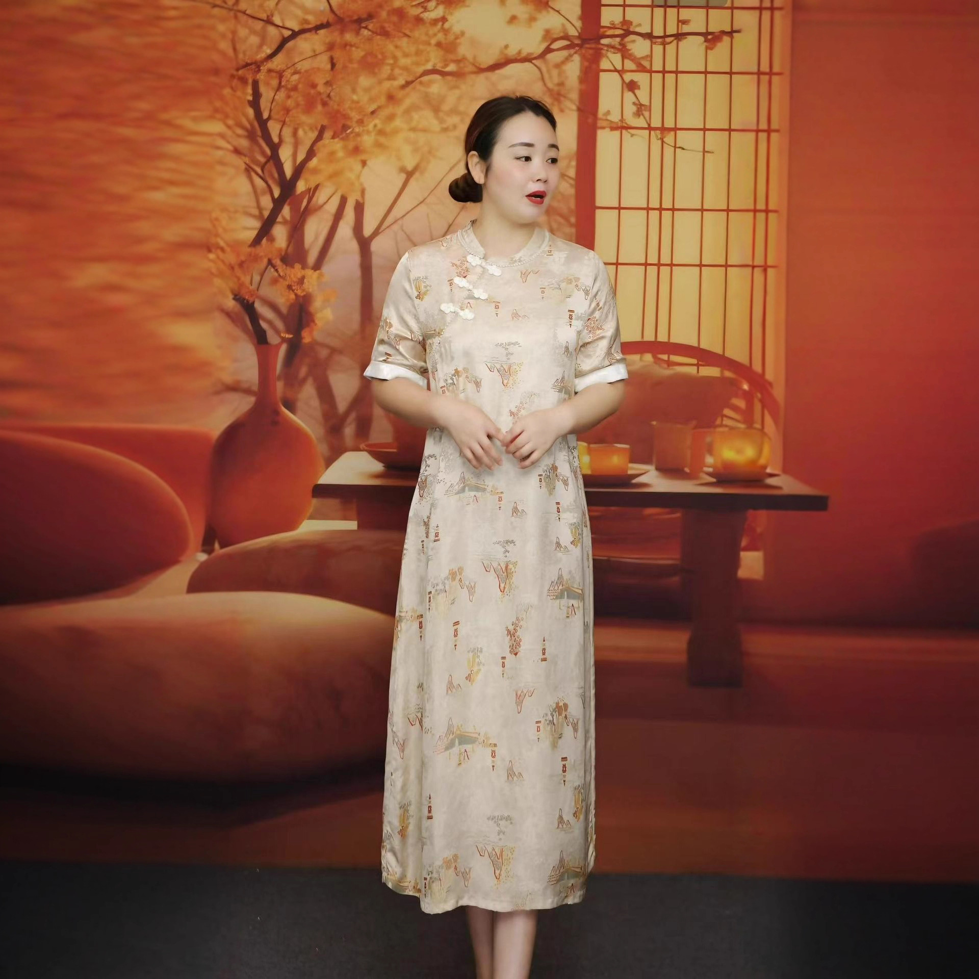 【如故】2025新款新中式国风改良旗袍复古老料连衣裙高端贵气裙子