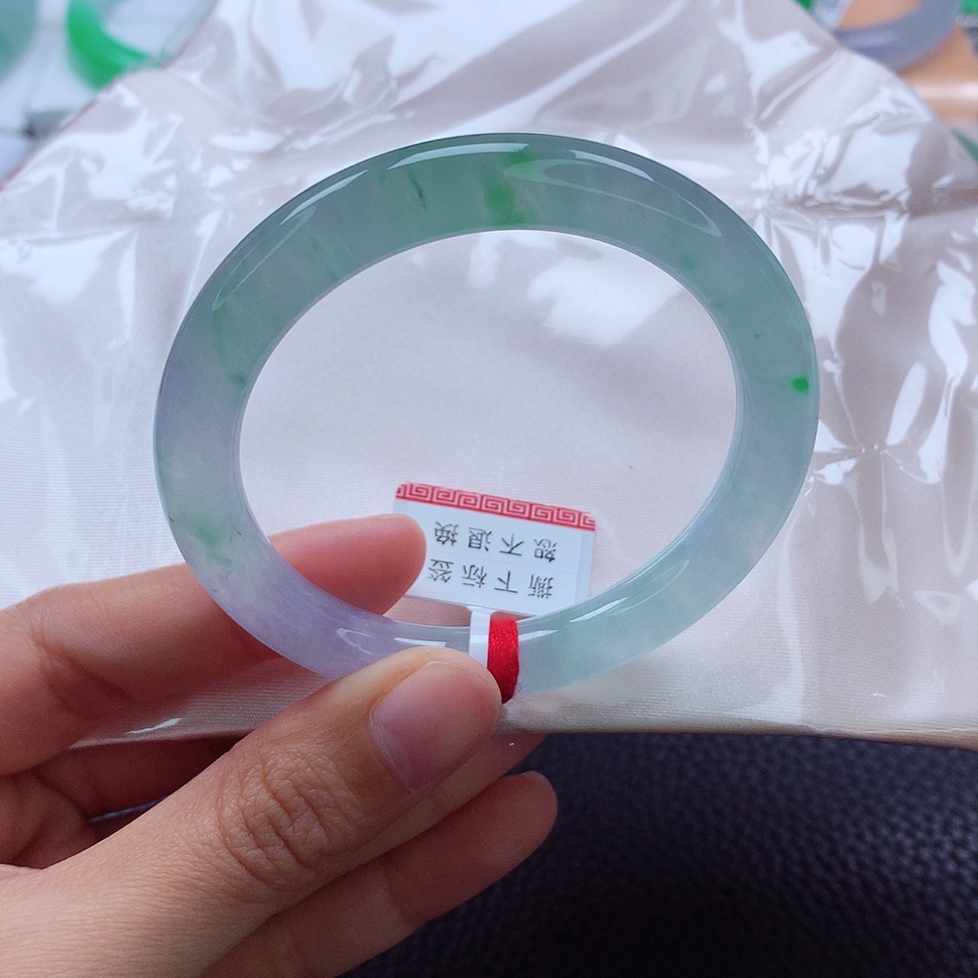 翡翠手镯未镶嵌51.8 金丝绿➕琉璃紫