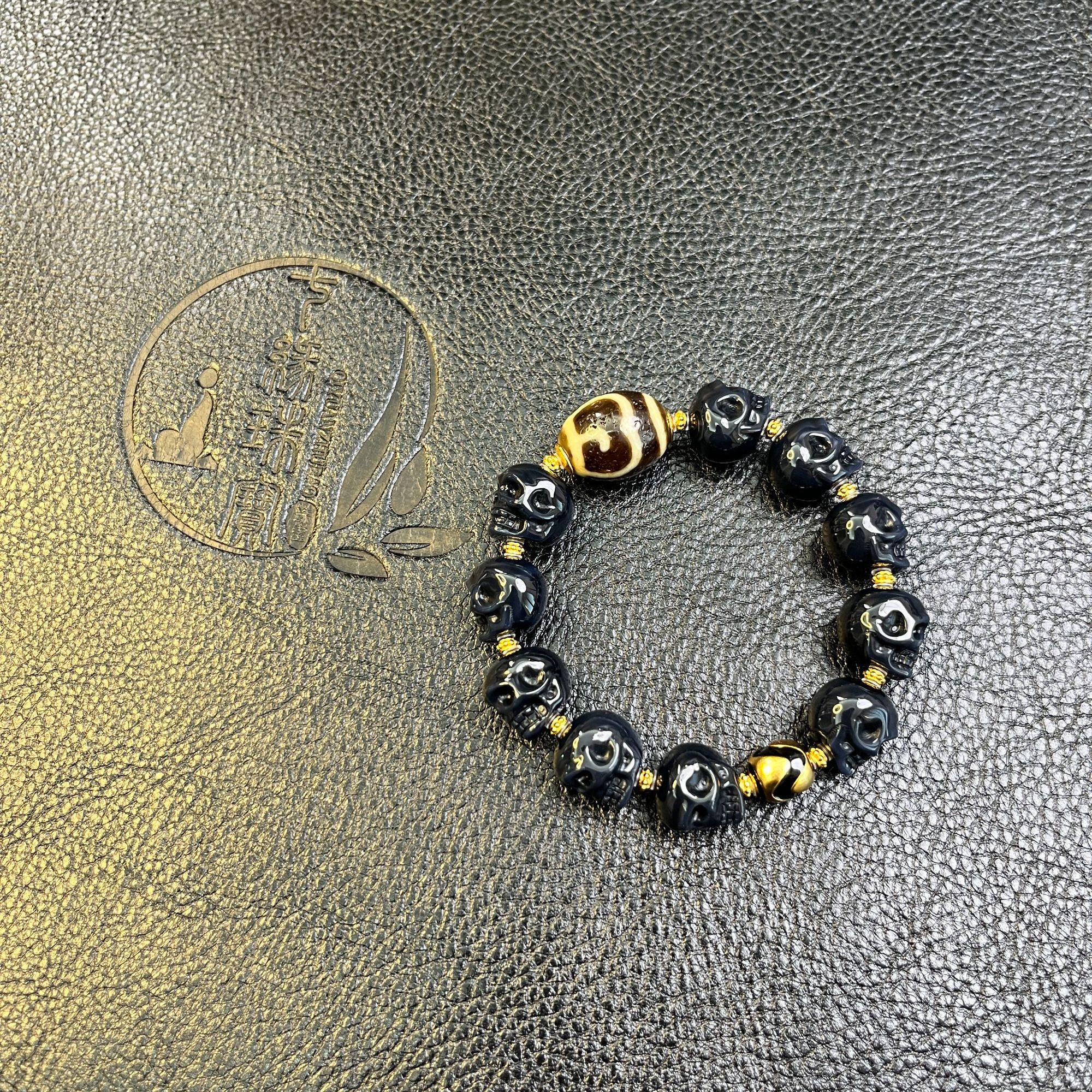 美泓精品高油莲师法帽+蓝沁阿呆尸尸手工时尚玛瑙天珠手链手串