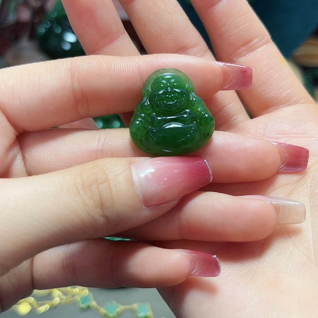 和田玉吊坠银S925镶嵌