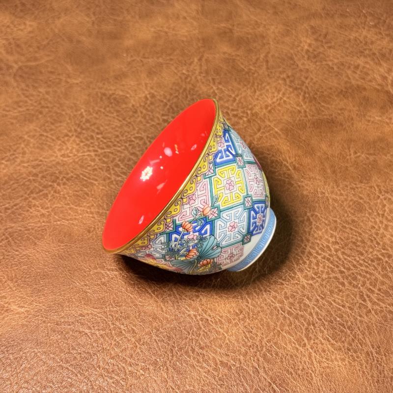 珐琅彩杏山反口杯 5227直播专享