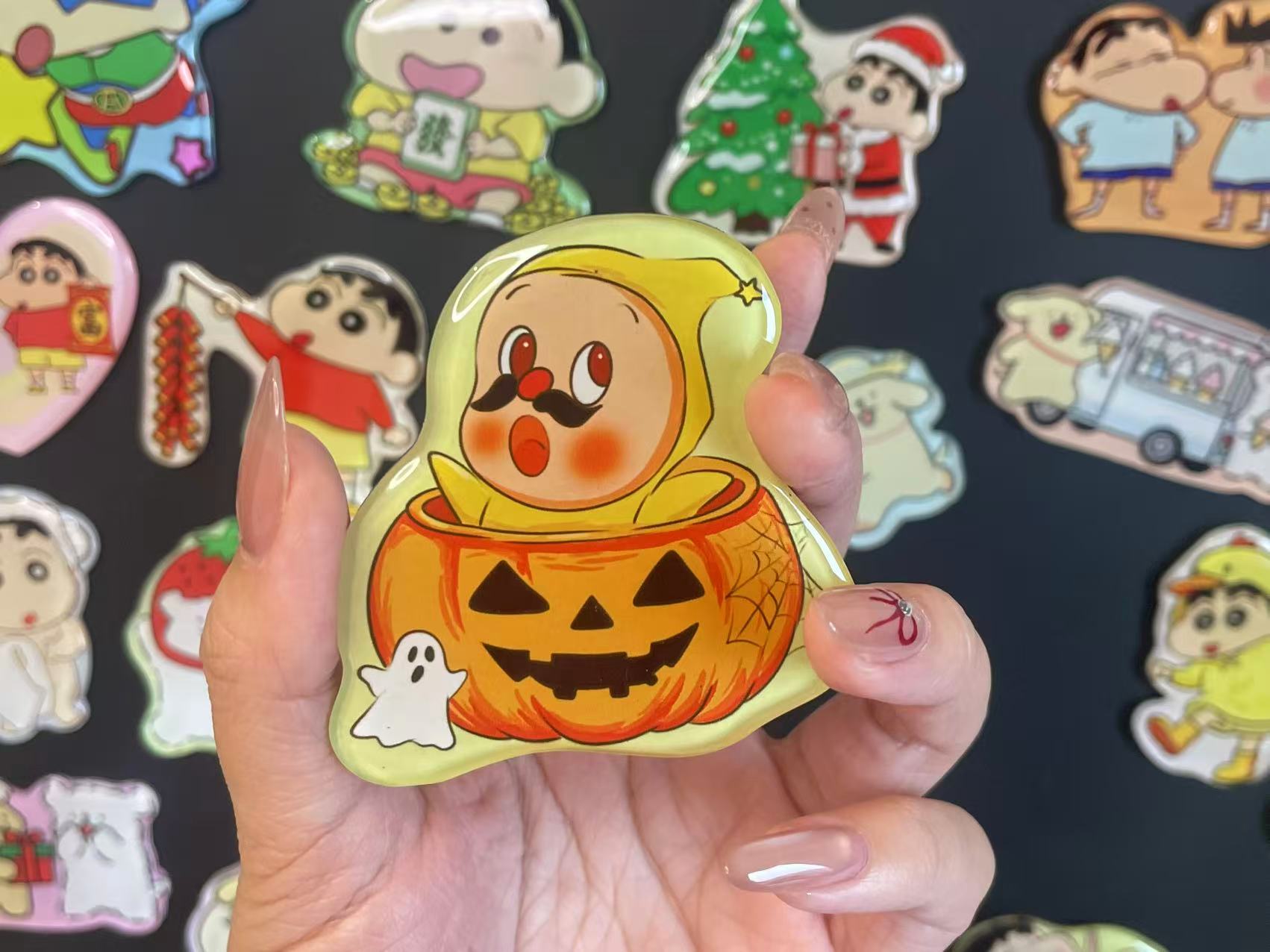 蜡笔小新 星星人可爱创意网红冰箱贴对对碰2.0 滴胶+亚克力+软磁