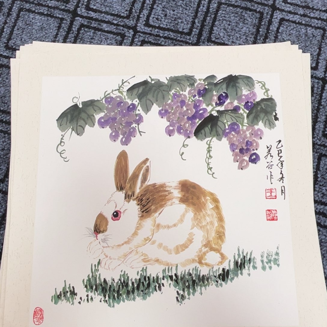 国画三尺斗方花鸟作品