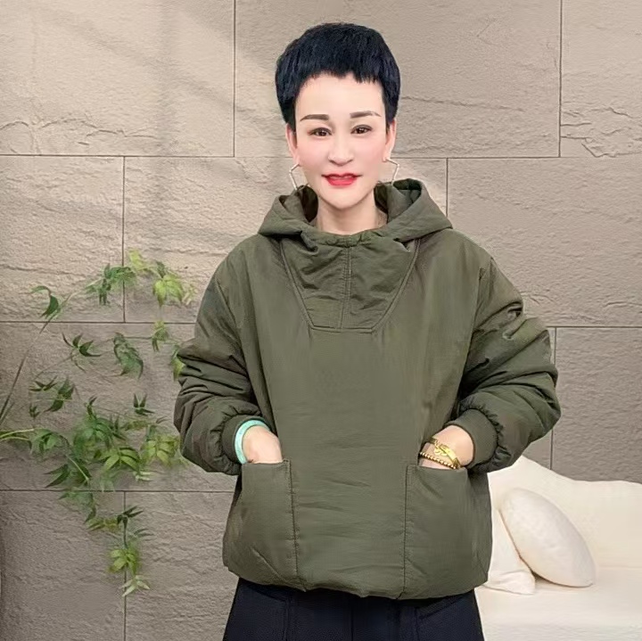 加棉加厚2025新款时尚洋气休闲百搭棉服连帽宽松冬季保暖上衣