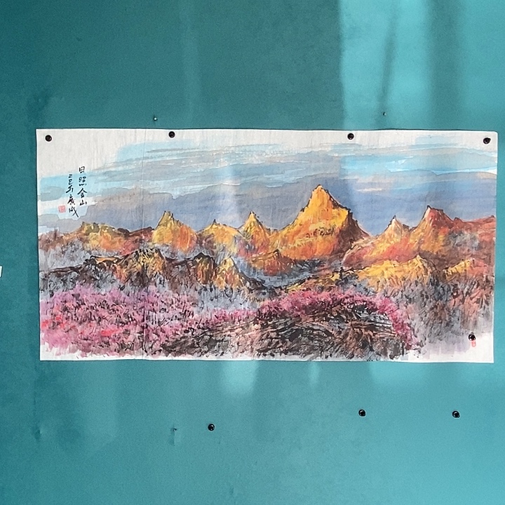 国画崔广成老师四尺整横幅手绘作品