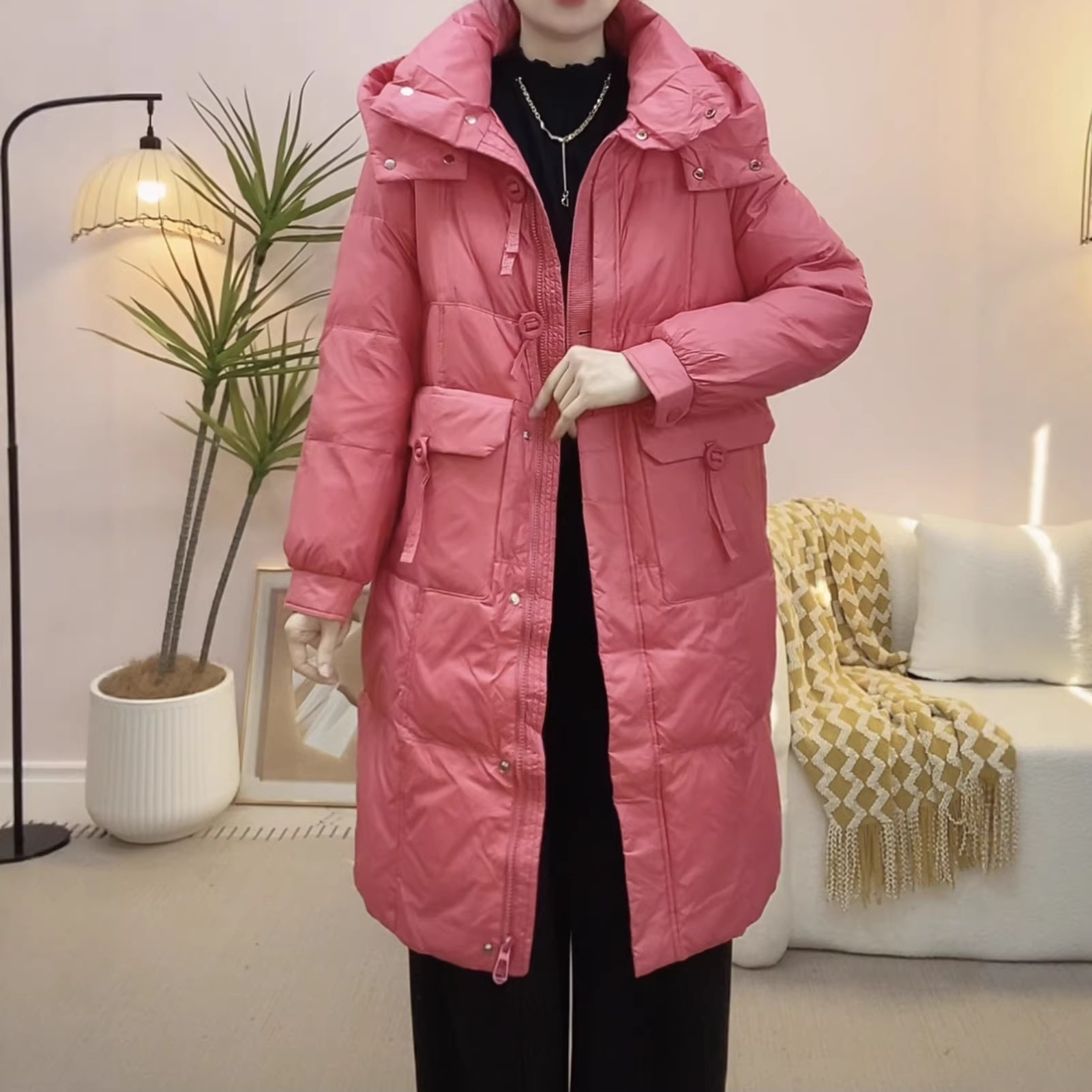 108时尚气质连帽休闲宽松韩版百搭羽绒服7108/GP