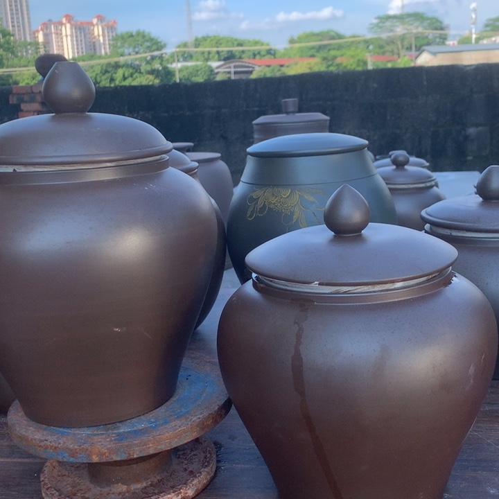 欧***师摆件钦州坭兴陶茶叶罐06