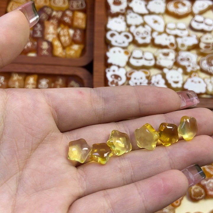 琥珀未镶嵌珠宝奇石星星