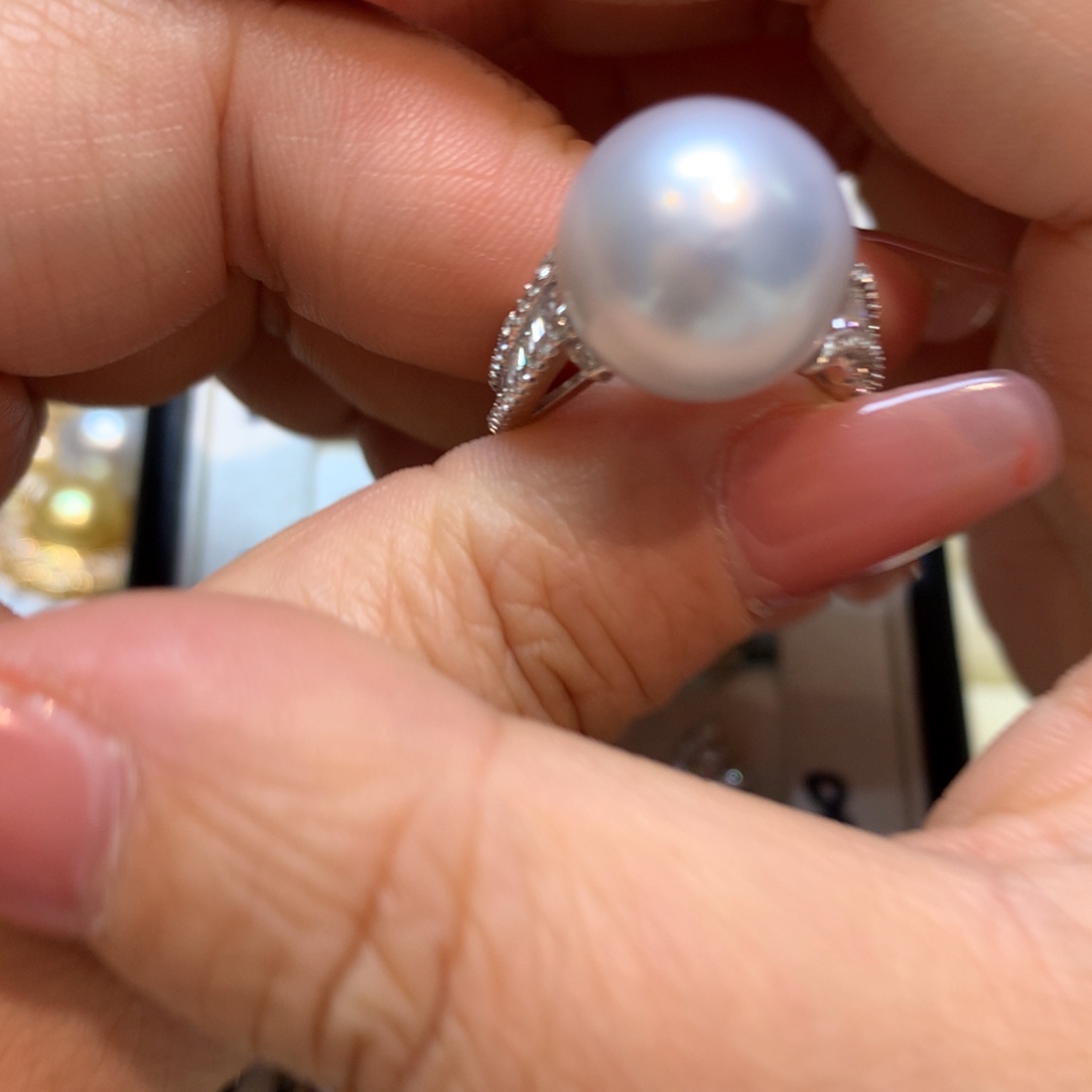 海水珍珠戒指银S925镶嵌