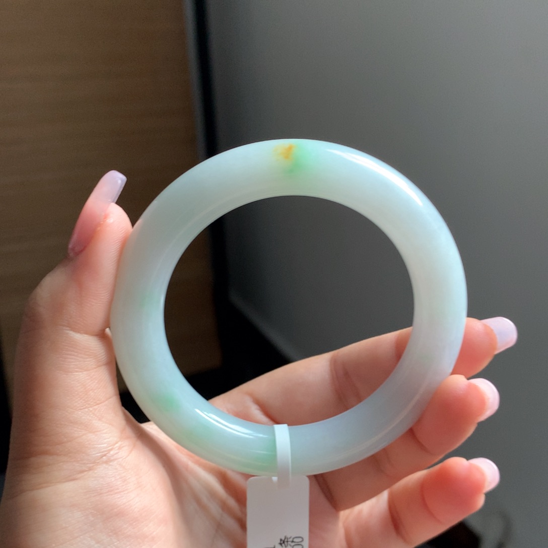 翡翠手镯（贵妃镯）未镶嵌5 55.2洒金胖圆强推