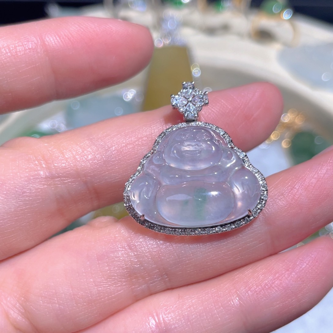 翡翠颈饰18K金镶嵌翡翠