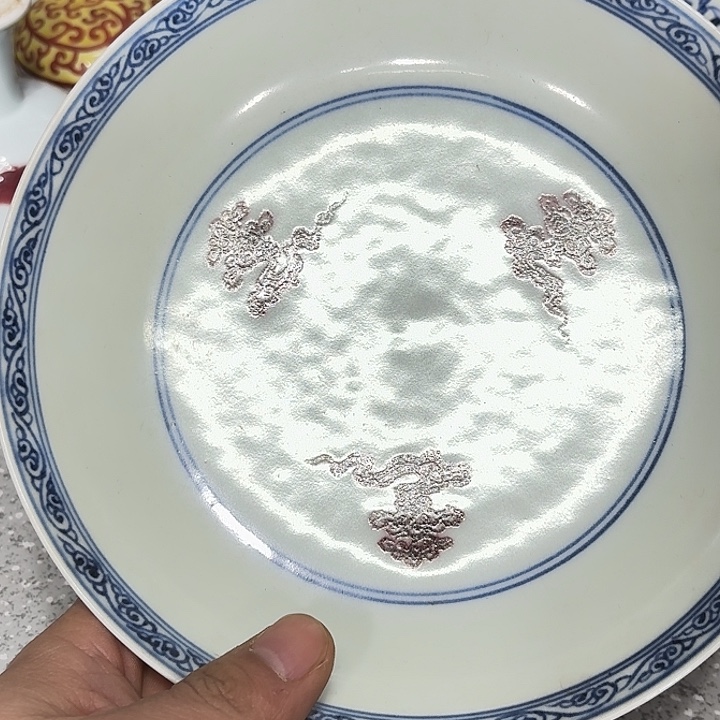 m***g陶摆件陶瓷纯手工青花盘