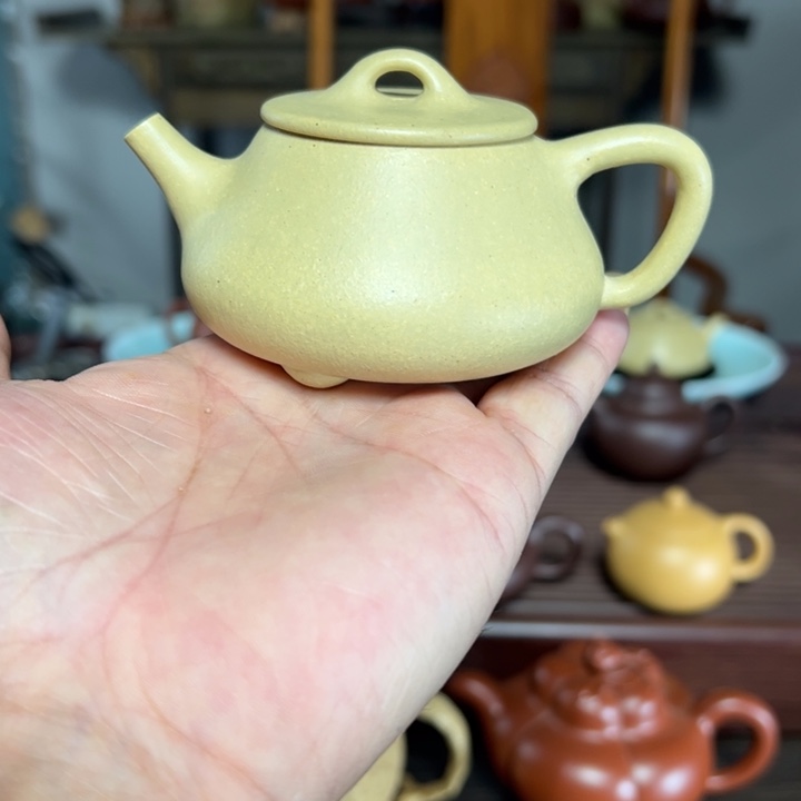 茶壶紫砂全手工平盖石瓢