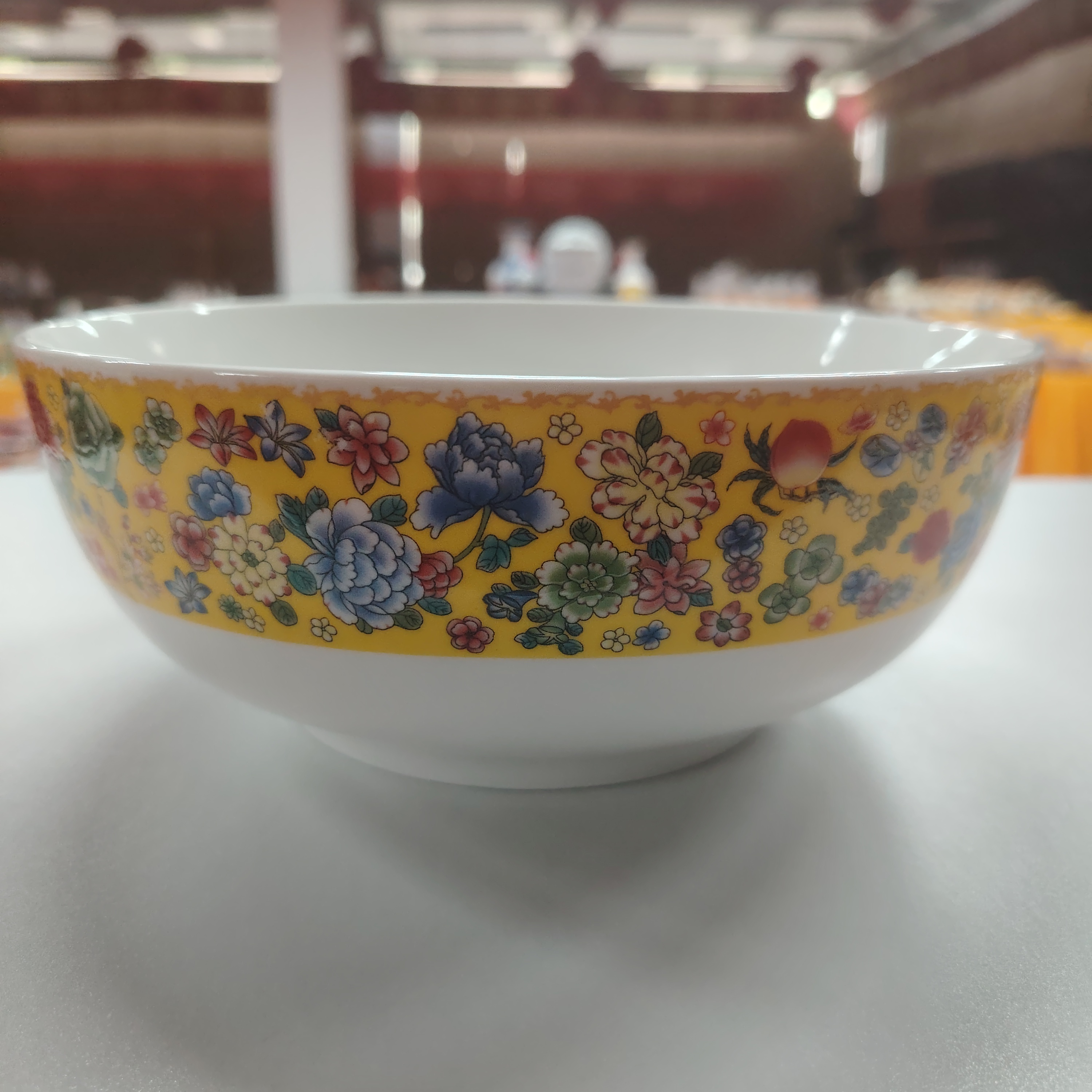 【袁氏瓷业】黄色珐琅彩汤碗