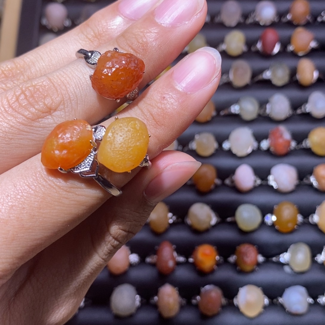 菜***简玛瑙/玉髓合金戒指