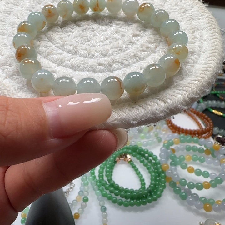 翡翠未镶嵌手链卡8特色珠子