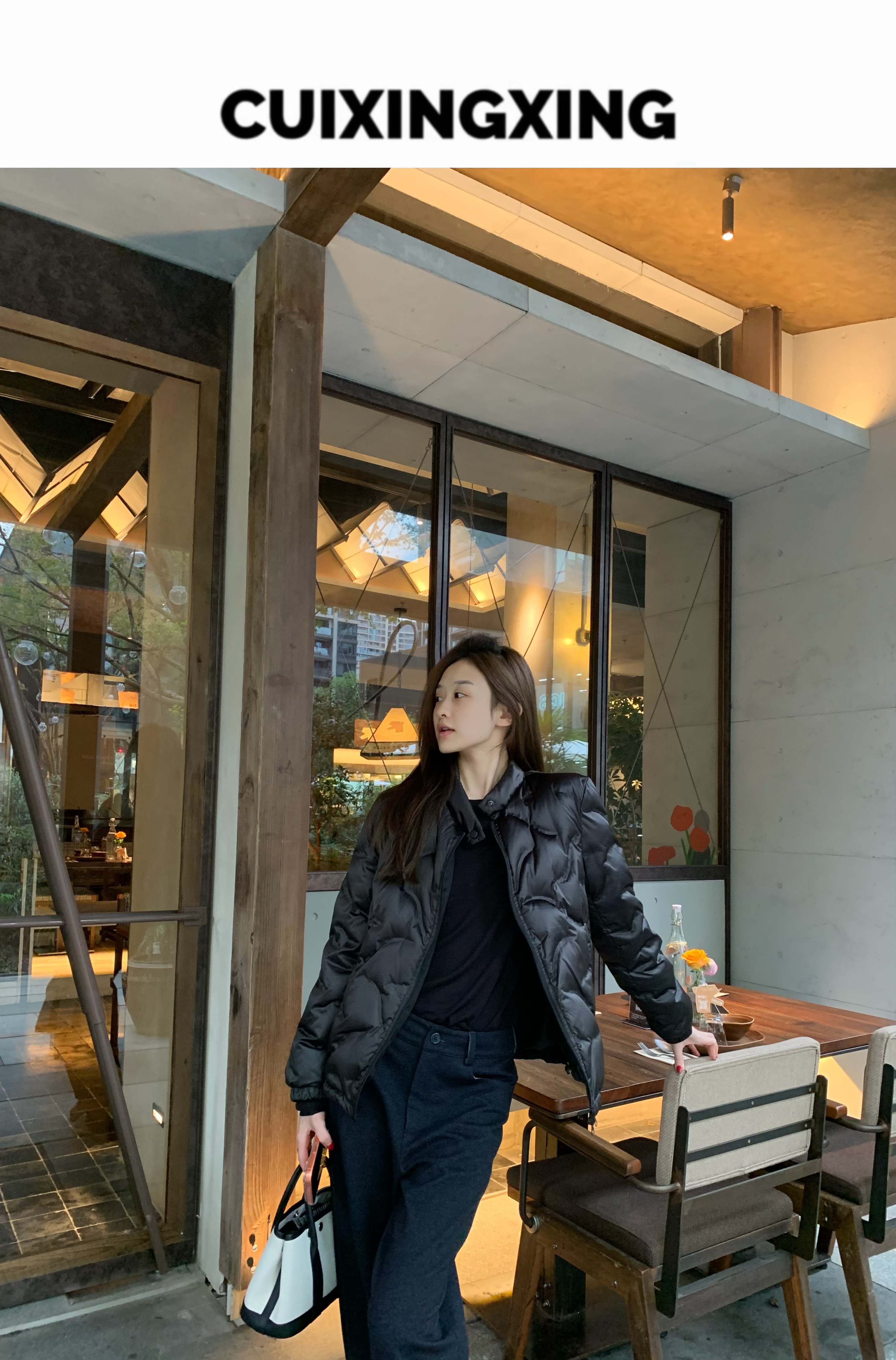 崔星星【轻盈锁温】轻薄压胶短款鹅绒服女冬季新款外套36489
