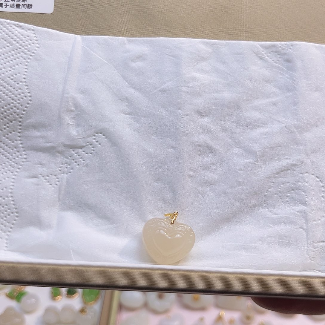 和田玉18K金镶嵌吊坠(不含链)