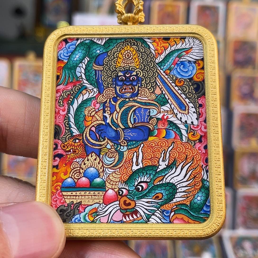 吊坠@****5热贡纯手绘唐卡m不动