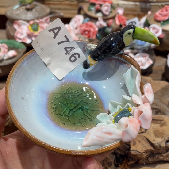 手工制作陶瓷茶具茶杯青蛙