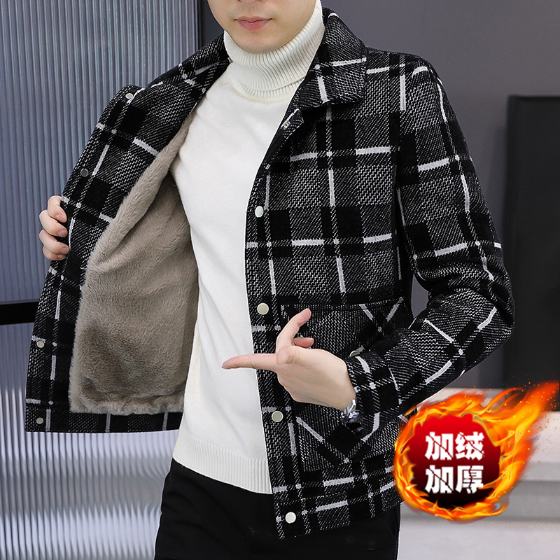 2025年新款潮牌秋冬季加绒加厚男士帅气工装外套休闲夹克潮流保暖