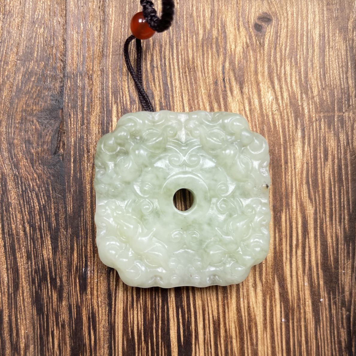 岫玉吊坠挂坠四方兽招财貔貅玉佩送对象
