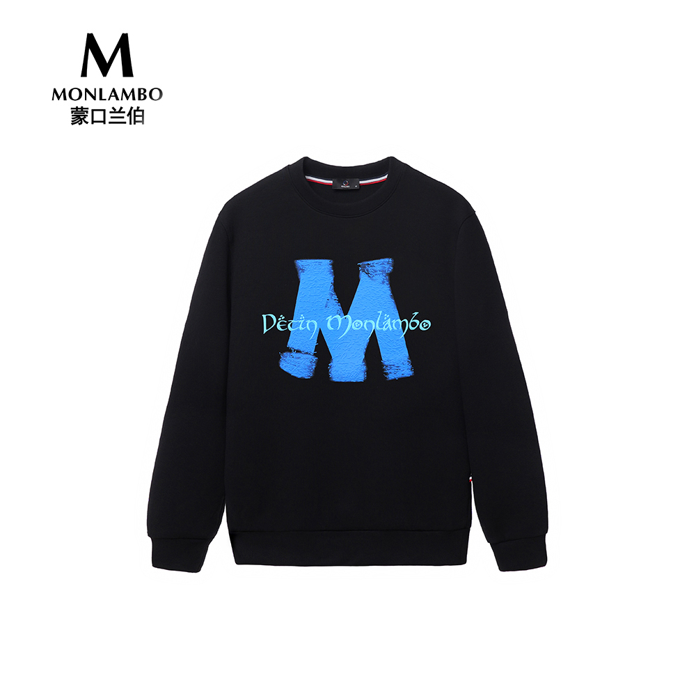 新款秋男士大M字母时尚休圆领潮流百搭亲肤透气舒适卫衣
