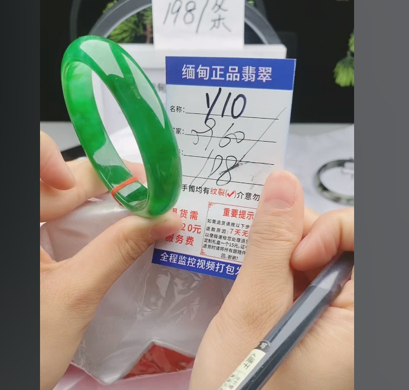 Y10缅甸翡翠手镯处理198/条【一物一证】实物以直播间为准