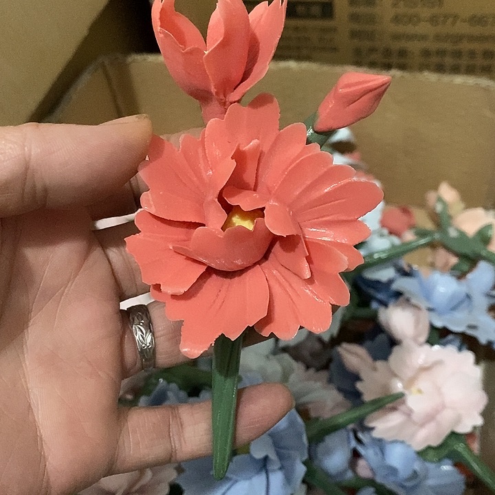 瓷片纯手工陶瓷花摆件1