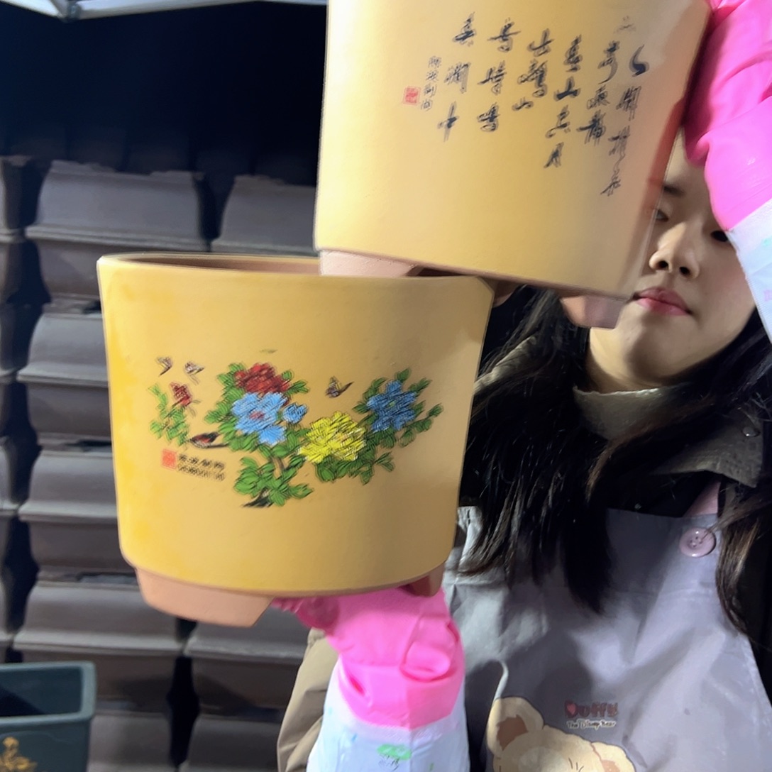 花开富贵中号一对花盆