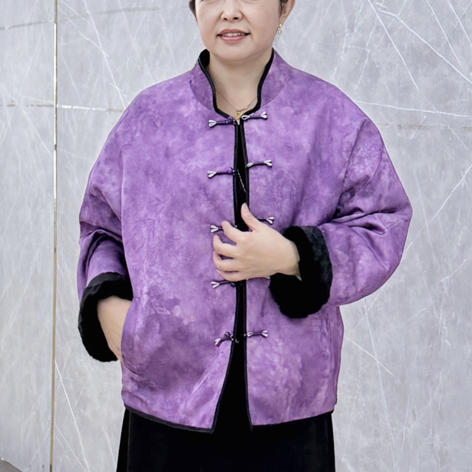 雅婷俪迩水貂正反两穿红云纱水貂毛两面2025新貂皮大衣女皮草外套