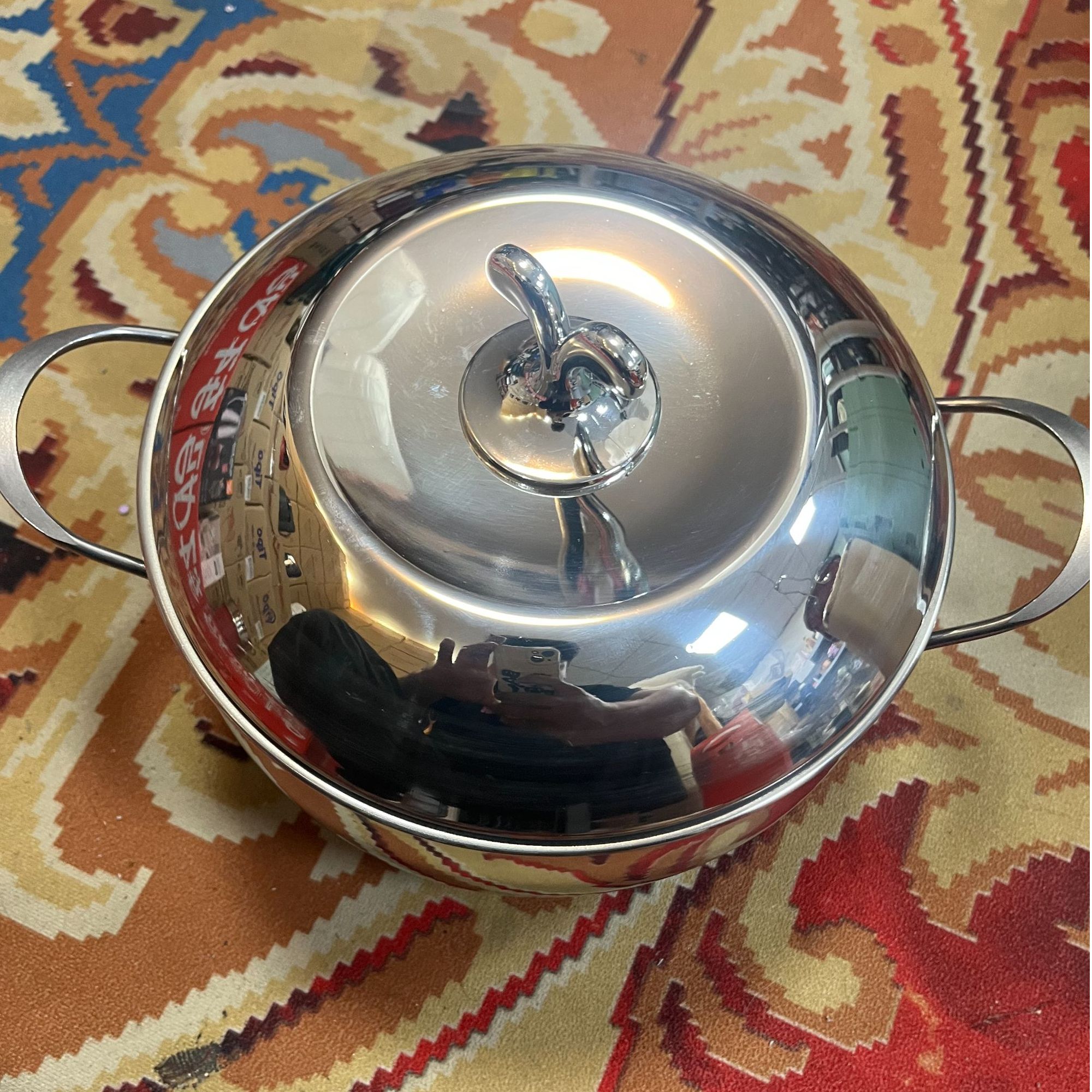 家用特厚加高不锈钢苹果汤锅煲汤锅大肚锅煮面锅