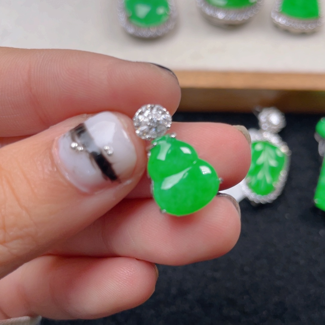 翡翠颈饰银S925镶嵌b b b b b b