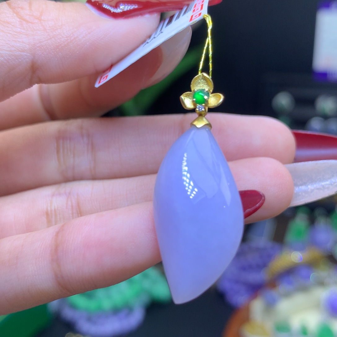 翡翠颈饰18K金镶嵌天然